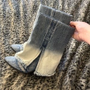 denim booties